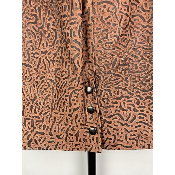Vintage G-III Global Identity Brown Animal Print Leather Pencil Skirt Size 3/4 - Picture 2 of 9